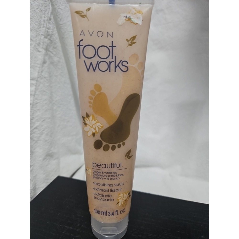 Avon Foot Works Beautiful Smoothing Scrub Ginger & White Tea 3.4 fl oz NEW!